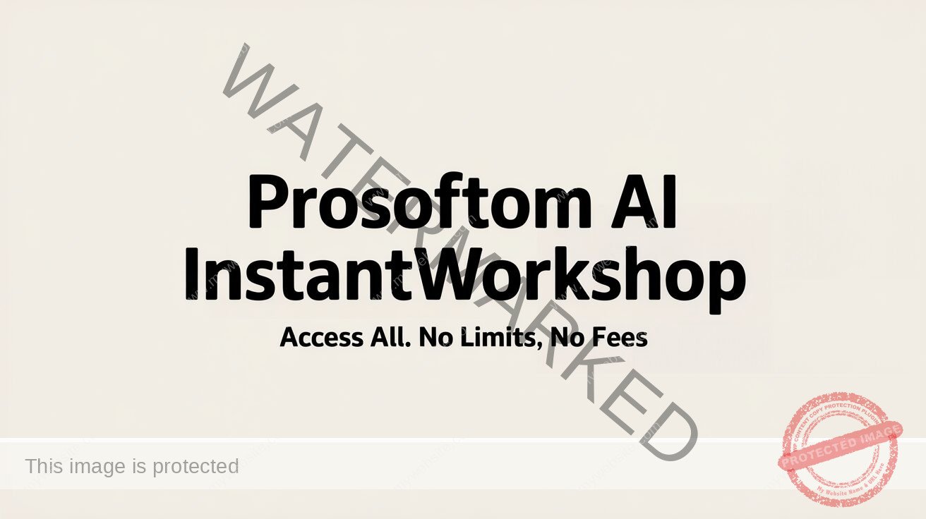 Interfaz de ProSoftom AI InstantWorkshop mostrando generación de contenido