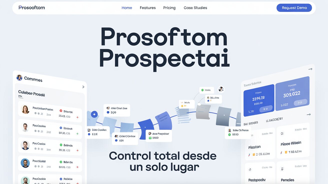 Dashboard de ProSoftom ProspectAI mostrando funcionalidades