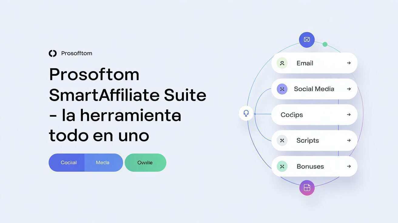 Dashboard de ProSoftom SmartAffiliate Suite mostrando interfaz intuitiva